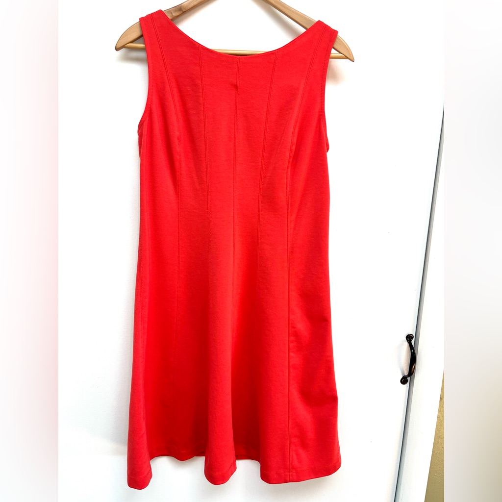 Ann Taylor Coral Sleeveless Fit And Flare Dress, Size 4
